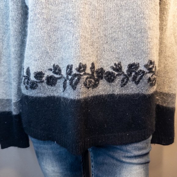 Vintage 50's Garland Large Sweater Dreamspun Grey V Neck Silk Wool Alpaca Womens - Picture 6 of 8